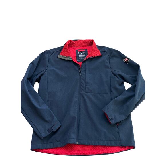 Chick-Fil-A Men's Blue Long Sleeve Fornt Full Zip Uniform Work Jacket Size Large - Picture 1 of 4